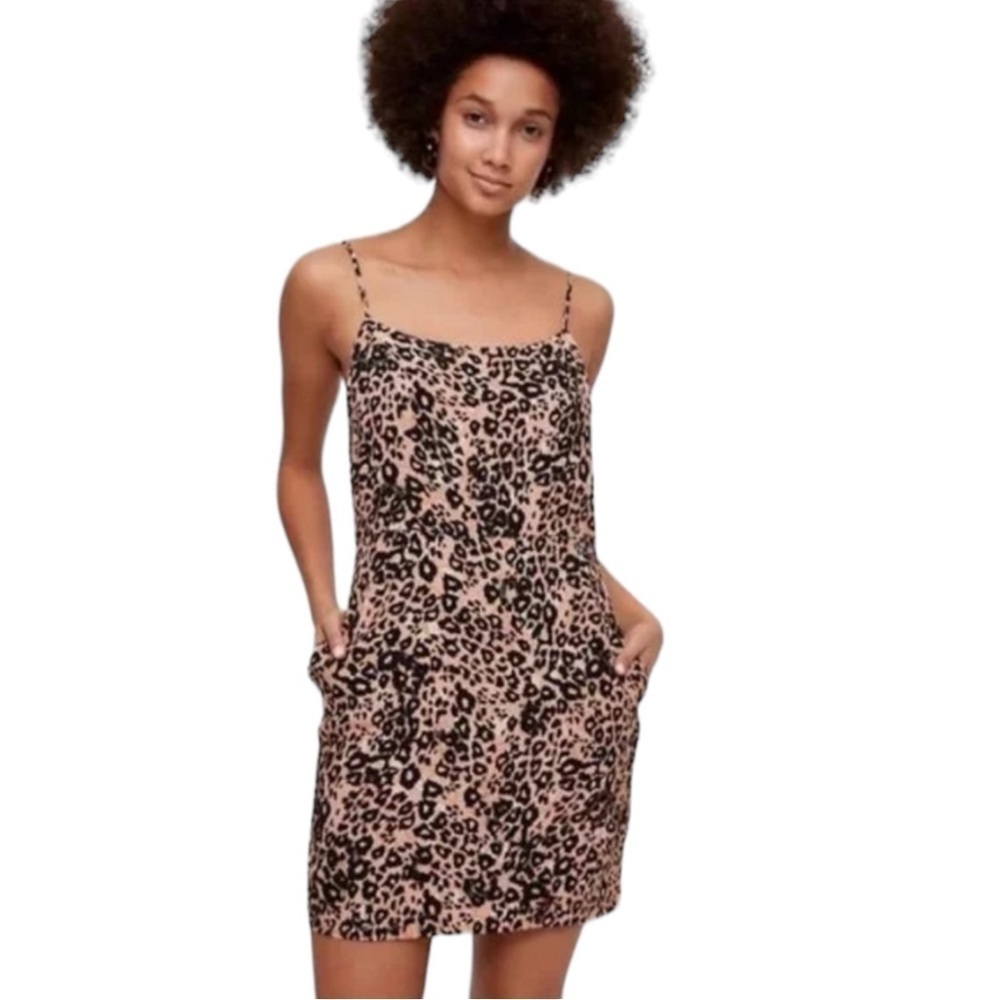 Aritzia Wilfred Isabelle Dress- Leopard Print 90's Mini Dress